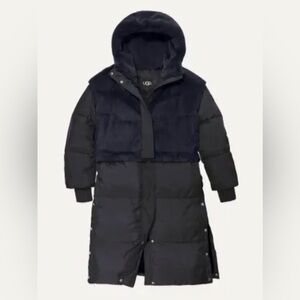 UGG Black Hooded Puffer Coat